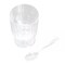 24 Clear 5 oz Ribbed Round Plastic Dessert Cups Spoons Set Party Events Supplies
